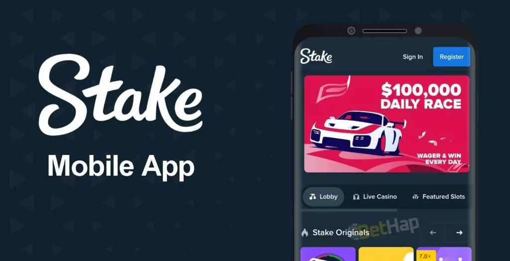 Mobiele app Stake casino banner