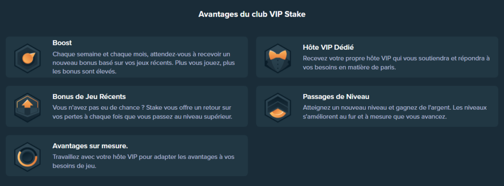 Voordelen van de VIP-club van Stake Casino