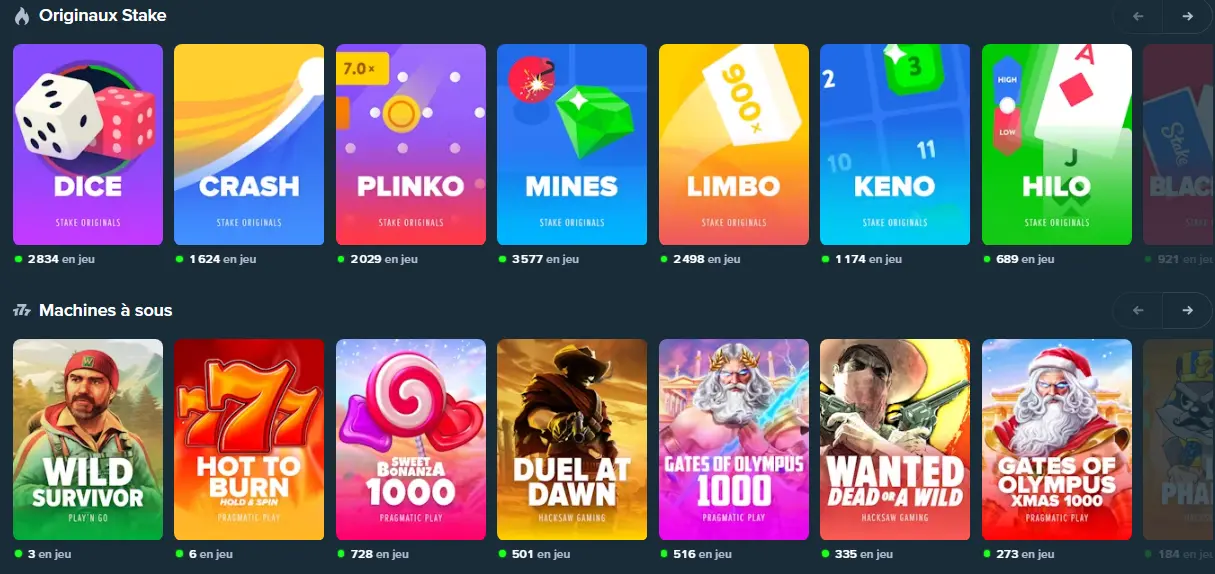 Spellen van Stake Casino